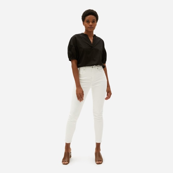 Everlane Authentic Stretch High-Rise Skinny Jeans in White, 26 Ankle - Picture 1 of 6